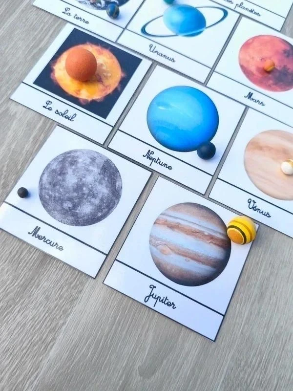 10 cartas de nomenclatura sobre o sistema solar com planetas Montessori – photo 5